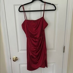 Windsor Red Ruched Mini Dress